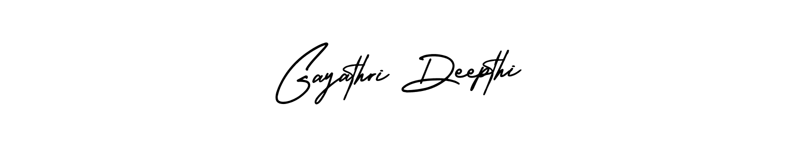 How to make Gayathri Deepthi name signature. Use AmerikaSignatureDemo-Regular style for creating short signs online. This is the latest handwritten sign. Gayathri Deepthi signature style 3 images and pictures png