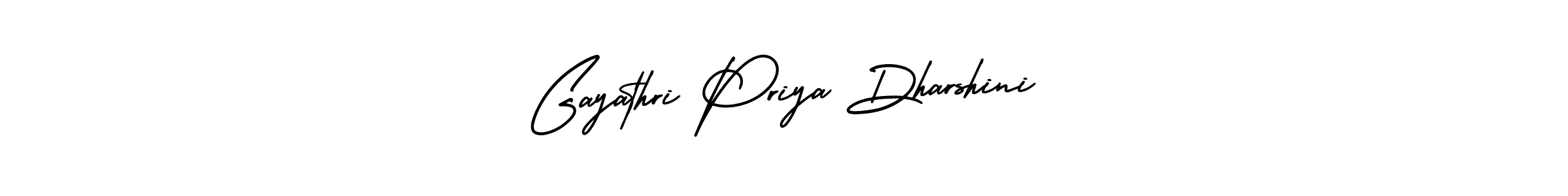 The best way (AmerikaSignatureDemo-Regular) to make a short signature is to pick only two or three words in your name. The name Gayathri Priya Dharshini include a total of six letters. For converting this name. Gayathri Priya Dharshini signature style 3 images and pictures png