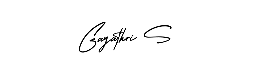 It looks lik you need a new signature style for name Gayathri S. Design unique handwritten (AmerikaSignatureDemo-Regular) signature with our free signature maker in just a few clicks. Gayathri S signature style 3 images and pictures png