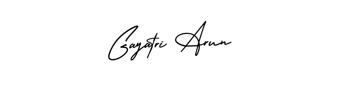 How to make Gayatri Arun name signature. Use AmerikaSignatureDemo-Regular style for creating short signs online. This is the latest handwritten sign. Gayatri Arun signature style 3 images and pictures png