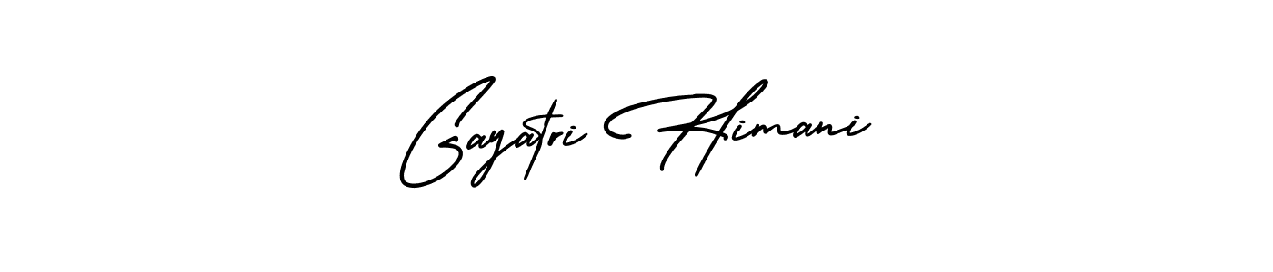 You should practise on your own different ways (AmerikaSignatureDemo-Regular) to write your name (Gayatri Himani) in signature. don't let someone else do it for you. Gayatri Himani signature style 3 images and pictures png