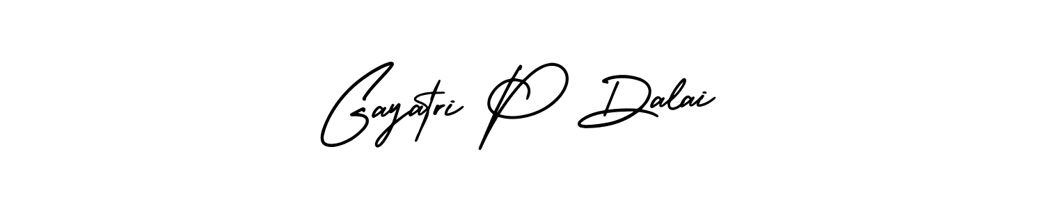 The best way (AmerikaSignatureDemo-Regular) to make a short signature is to pick only two or three words in your name. The name Gayatri P Dalai include a total of six letters. For converting this name. Gayatri P Dalai signature style 3 images and pictures png