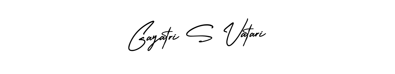 How to make Gayatri S Vatari name signature. Use AmerikaSignatureDemo-Regular style for creating short signs online. This is the latest handwritten sign. Gayatri S Vatari signature style 3 images and pictures png