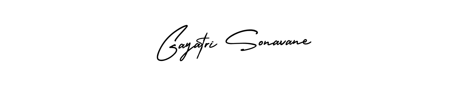 You should practise on your own different ways (AmerikaSignatureDemo-Regular) to write your name (Gayatri Sonavane) in signature. don't let someone else do it for you. Gayatri Sonavane signature style 3 images and pictures png