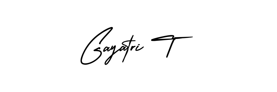 Create a beautiful signature design for name Gayatri T. With this signature (AmerikaSignatureDemo-Regular) fonts, you can make a handwritten signature for free. Gayatri T signature style 3 images and pictures png