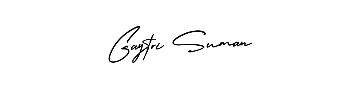 The best way (AmerikaSignatureDemo-Regular) to make a short signature is to pick only two or three words in your name. The name Gaytri Suman include a total of six letters. For converting this name. Gaytri Suman signature style 3 images and pictures png