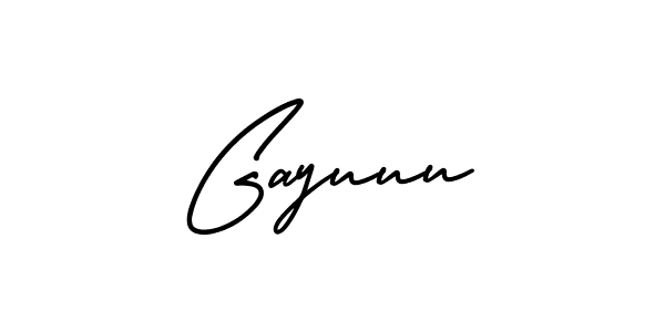 Gayuuu stylish signature style. Best Handwritten Sign (AmerikaSignatureDemo-Regular) for my name. Handwritten Signature Collection Ideas for my name Gayuuu. Gayuuu signature style 3 images and pictures png