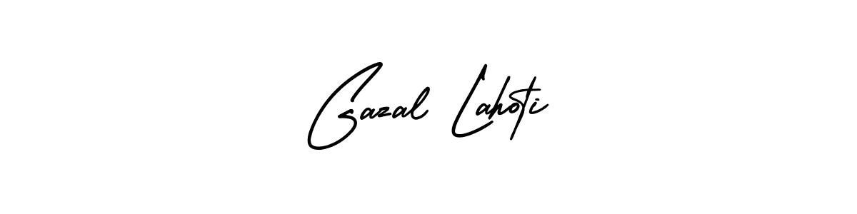 This is the best signature style for the Gazal Lahoti name. Also you like these signature font (AmerikaSignatureDemo-Regular). Mix name signature. Gazal Lahoti signature style 3 images and pictures png