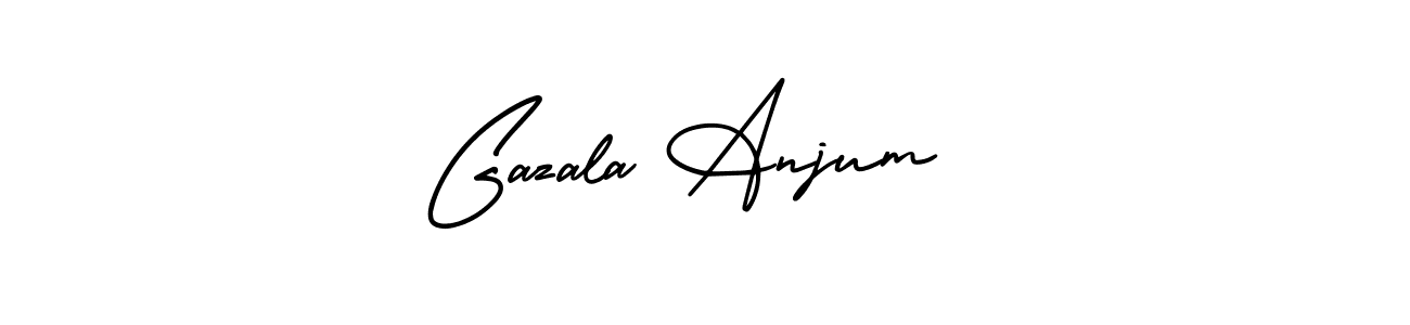 You should practise on your own different ways (AmerikaSignatureDemo-Regular) to write your name (Gazala Anjum ) in signature. don't let someone else do it for you. Gazala Anjum  signature style 3 images and pictures png