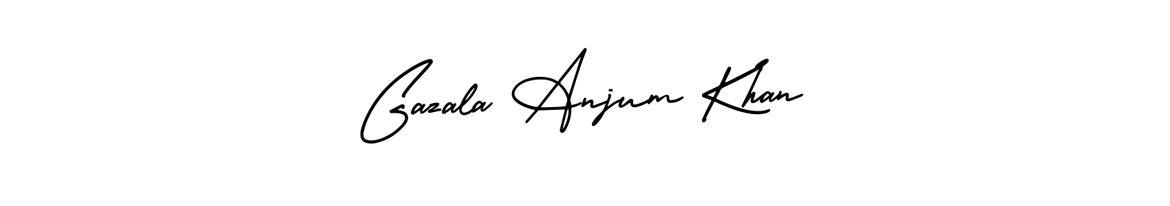 This is the best signature style for the Gazala Anjum Khan name. Also you like these signature font (AmerikaSignatureDemo-Regular). Mix name signature. Gazala Anjum Khan signature style 3 images and pictures png