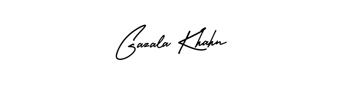 How to Draw Gazala Khahn signature style? AmerikaSignatureDemo-Regular is a latest design signature styles for name Gazala Khahn. Gazala Khahn signature style 3 images and pictures png