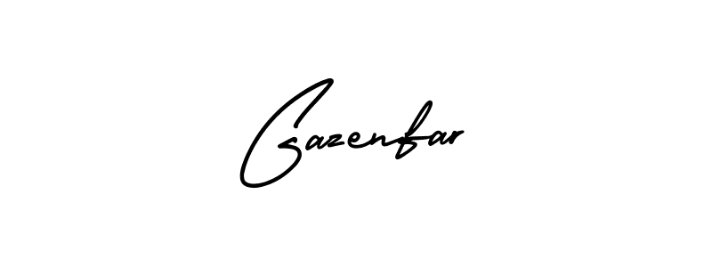 How to make Gazenfar name signature. Use AmerikaSignatureDemo-Regular style for creating short signs online. This is the latest handwritten sign. Gazenfar signature style 3 images and pictures png