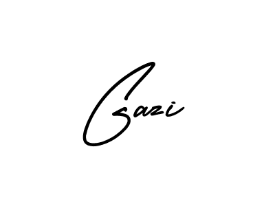 It looks lik you need a new signature style for name Gazi. Design unique handwritten (AmerikaSignatureDemo-Regular) signature with our free signature maker in just a few clicks. Gazi signature style 3 images and pictures png
