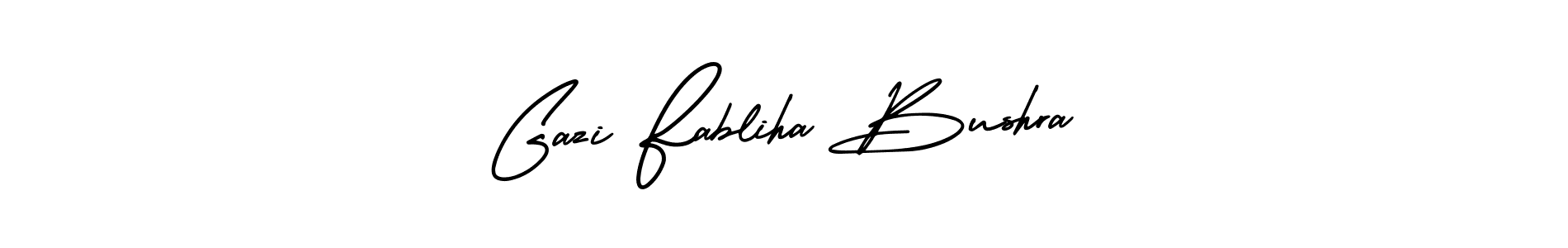 Design your own signature with our free online signature maker. With this signature software, you can create a handwritten (AmerikaSignatureDemo-Regular) signature for name Gazi Fabliha Bushra. Gazi Fabliha Bushra signature style 3 images and pictures png