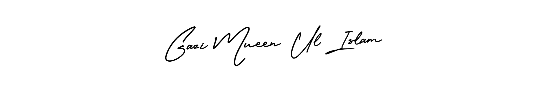 Design your own signature with our free online signature maker. With this signature software, you can create a handwritten (AmerikaSignatureDemo-Regular) signature for name Gazi Mueen Ul Islam. Gazi Mueen Ul Islam signature style 3 images and pictures png