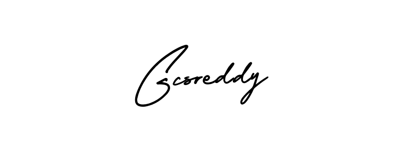 You should practise on your own different ways (AmerikaSignatureDemo-Regular) to write your name (Gcsreddy) in signature. don't let someone else do it for you. Gcsreddy signature style 3 images and pictures png