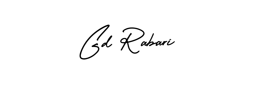 Gd Rabari stylish signature style. Best Handwritten Sign (AmerikaSignatureDemo-Regular) for my name. Handwritten Signature Collection Ideas for my name Gd Rabari. Gd Rabari signature style 3 images and pictures png