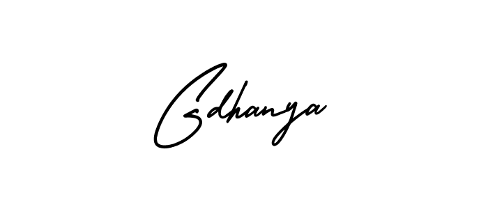 You should practise on your own different ways (AmerikaSignatureDemo-Regular) to write your name (Gdhanya) in signature. don't let someone else do it for you. Gdhanya signature style 3 images and pictures png