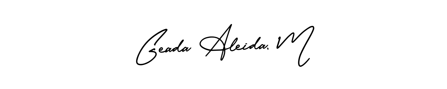 It looks lik you need a new signature style for name Geada Aleida, M. Design unique handwritten (AmerikaSignatureDemo-Regular) signature with our free signature maker in just a few clicks. Geada Aleida, M signature style 3 images and pictures png