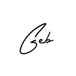 Use a signature maker to create a handwritten signature online. With this signature software, you can design (AmerikaSignatureDemo-Regular) your own signature for name Geb. Geb signature style 3 images and pictures png