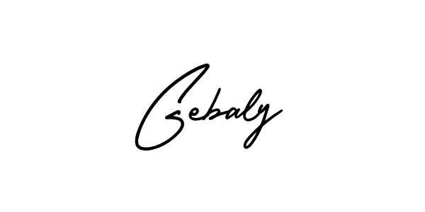 The best way (AmerikaSignatureDemo-Regular) to make a short signature is to pick only two or three words in your name. The name Gebaly include a total of six letters. For converting this name. Gebaly signature style 3 images and pictures png