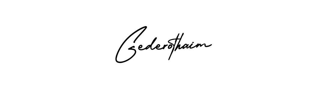 You should practise on your own different ways (AmerikaSignatureDemo-Regular) to write your name (Gederothaim) in signature. don't let someone else do it for you. Gederothaim signature style 3 images and pictures png