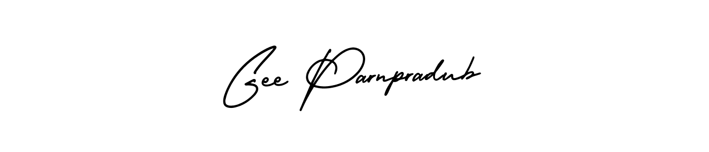 Gee Parnpradub stylish signature style. Best Handwritten Sign (AmerikaSignatureDemo-Regular) for my name. Handwritten Signature Collection Ideas for my name Gee Parnpradub. Gee Parnpradub signature style 3 images and pictures png