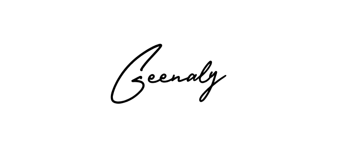 How to make Geenaly name signature. Use AmerikaSignatureDemo-Regular style for creating short signs online. This is the latest handwritten sign. Geenaly signature style 3 images and pictures png