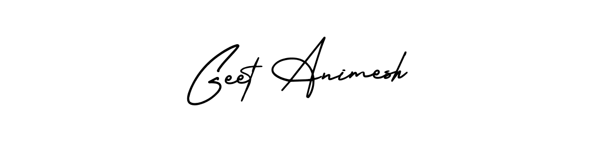 The best way (AmerikaSignatureDemo-Regular) to make a short signature is to pick only two or three words in your name. The name Geet Animesh include a total of six letters. For converting this name. Geet Animesh signature style 3 images and pictures png