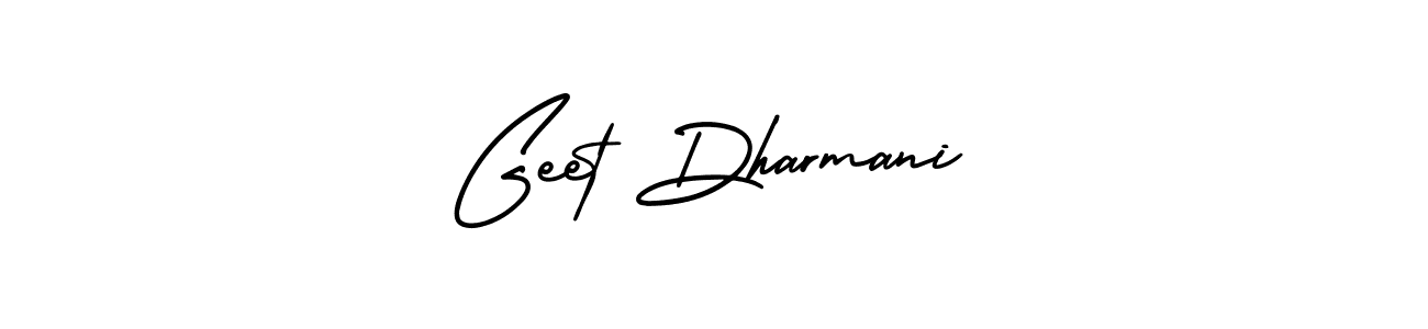 How to make Geet Dharmani name signature. Use AmerikaSignatureDemo-Regular style for creating short signs online. This is the latest handwritten sign. Geet Dharmani signature style 3 images and pictures png