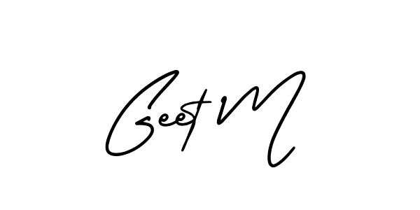 if you are searching for the best signature style for your name Geet M. so please give up your signature search. here we have designed multiple signature styles  using AmerikaSignatureDemo-Regular. Geet M signature style 3 images and pictures png