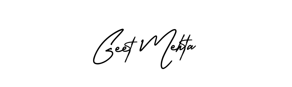 Make a beautiful signature design for name Geet Mehta. With this signature (AmerikaSignatureDemo-Regular) style, you can create a handwritten signature for free. Geet Mehta signature style 3 images and pictures png