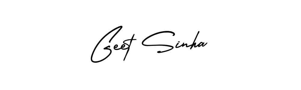 You should practise on your own different ways (AmerikaSignatureDemo-Regular) to write your name (Geet Sinha) in signature. don't let someone else do it for you. Geet Sinha signature style 3 images and pictures png