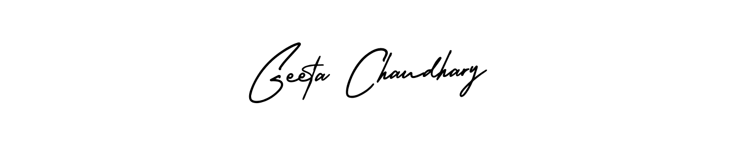 It looks lik you need a new signature style for name Geeta Chaudhary. Design unique handwritten (AmerikaSignatureDemo-Regular) signature with our free signature maker in just a few clicks. Geeta Chaudhary signature style 3 images and pictures png