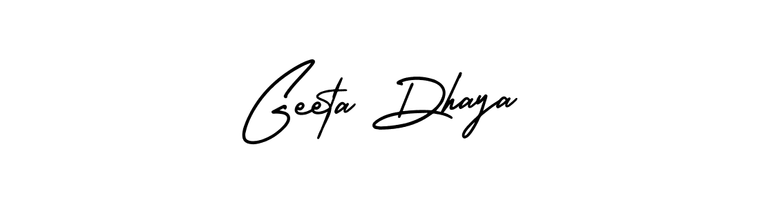 Make a beautiful signature design for name Geeta Dhaya. With this signature (AmerikaSignatureDemo-Regular) style, you can create a handwritten signature for free. Geeta Dhaya signature style 3 images and pictures png
