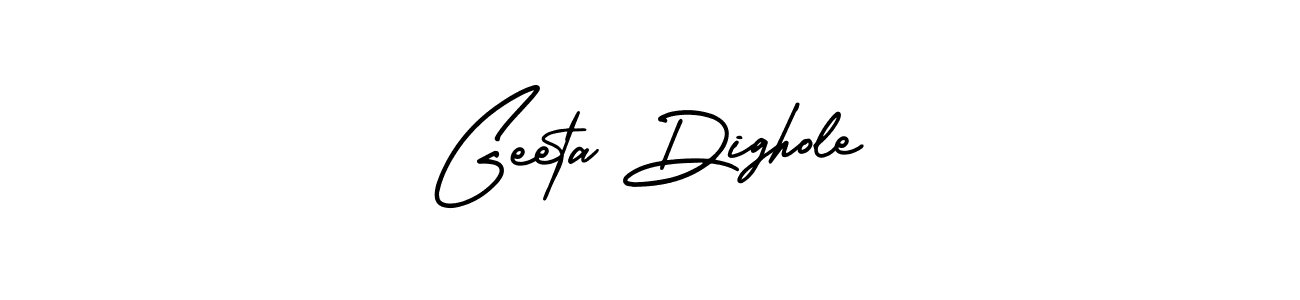 The best way (AmerikaSignatureDemo-Regular) to make a short signature is to pick only two or three words in your name. The name Geeta Dighole include a total of six letters. For converting this name. Geeta Dighole signature style 3 images and pictures png