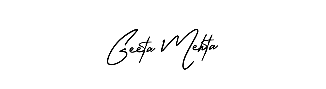Design your own signature with our free online signature maker. With this signature software, you can create a handwritten (AmerikaSignatureDemo-Regular) signature for name Geeta Mehta. Geeta Mehta signature style 3 images and pictures png