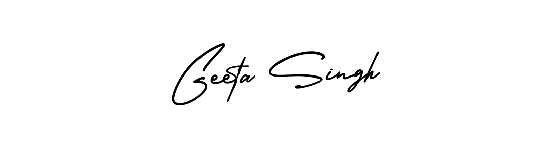 How to make Geeta Singh name signature. Use AmerikaSignatureDemo-Regular style for creating short signs online. This is the latest handwritten sign. Geeta Singh signature style 3 images and pictures png