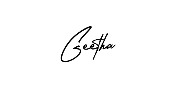 You should practise on your own different ways (AmerikaSignatureDemo-Regular) to write your name (Geetha) in signature. don't let someone else do it for you. Geetha signature style 3 images and pictures png