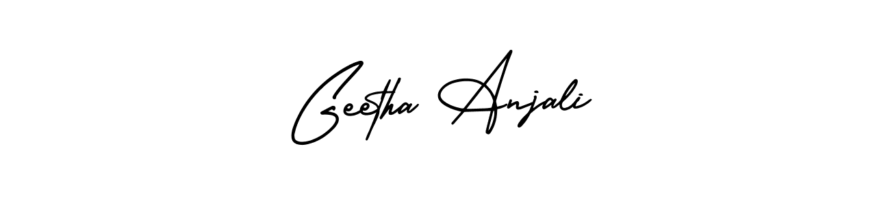 How to make Geetha Anjali name signature. Use AmerikaSignatureDemo-Regular style for creating short signs online. This is the latest handwritten sign. Geetha Anjali signature style 3 images and pictures png
