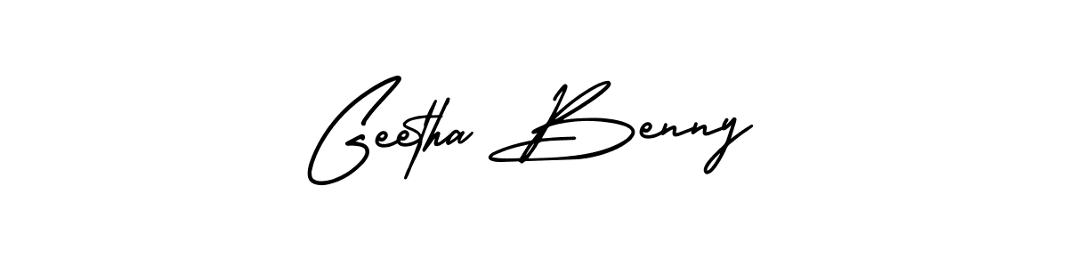 How to make Geetha Benny name signature. Use AmerikaSignatureDemo-Regular style for creating short signs online. This is the latest handwritten sign. Geetha Benny signature style 3 images and pictures png