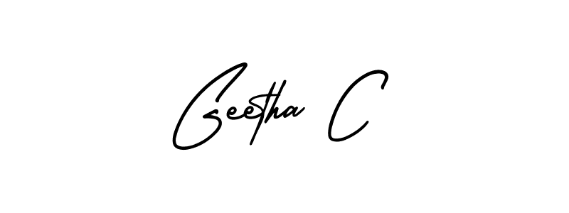 Use a signature maker to create a handwritten signature online. With this signature software, you can design (AmerikaSignatureDemo-Regular) your own signature for name Geetha C. Geetha C signature style 3 images and pictures png