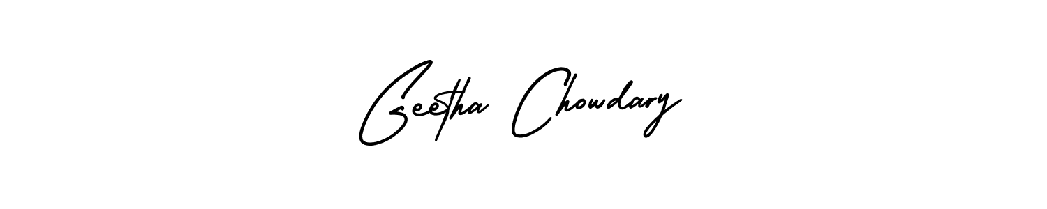 Make a beautiful signature design for name Geetha Chowdary. With this signature (AmerikaSignatureDemo-Regular) style, you can create a handwritten signature for free. Geetha Chowdary signature style 3 images and pictures png