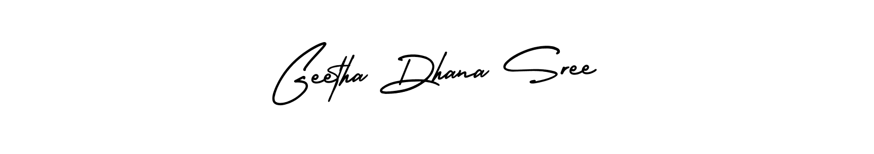 The best way (AmerikaSignatureDemo-Regular) to make a short signature is to pick only two or three words in your name. The name Geetha Dhana Sree include a total of six letters. For converting this name. Geetha Dhana Sree signature style 3 images and pictures png