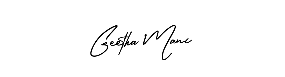 Make a beautiful signature design for name Geetha Mani. With this signature (AmerikaSignatureDemo-Regular) style, you can create a handwritten signature for free. Geetha Mani signature style 3 images and pictures png