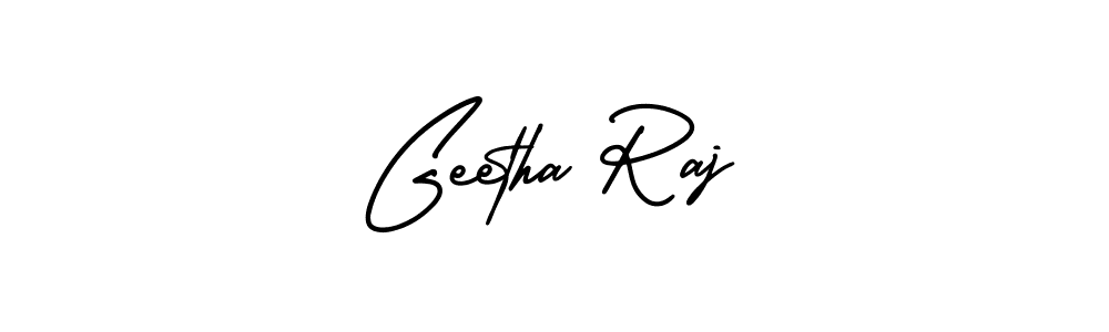 You should practise on your own different ways (AmerikaSignatureDemo-Regular) to write your name (Geetha Raj) in signature. don't let someone else do it for you. Geetha Raj signature style 3 images and pictures png