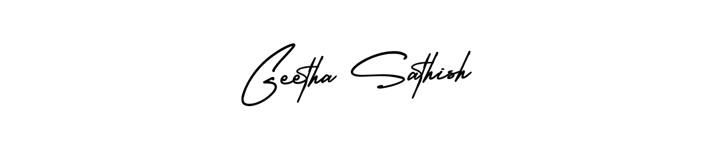 This is the best signature style for the Geetha Sathish name. Also you like these signature font (AmerikaSignatureDemo-Regular). Mix name signature. Geetha Sathish signature style 3 images and pictures png