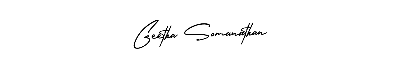 How to make Geetha Somanathan name signature. Use AmerikaSignatureDemo-Regular style for creating short signs online. This is the latest handwritten sign. Geetha Somanathan signature style 3 images and pictures png