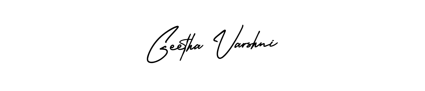 AmerikaSignatureDemo-Regular is a professional signature style that is perfect for those who want to add a touch of class to their signature. It is also a great choice for those who want to make their signature more unique. Get Geetha Varshni name to fancy signature for free. Geetha Varshni signature style 3 images and pictures png