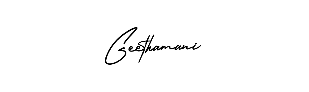 Also You can easily find your signature by using the search form. We will create Geethamani name handwritten signature images for you free of cost using AmerikaSignatureDemo-Regular sign style. Geethamani signature style 3 images and pictures png